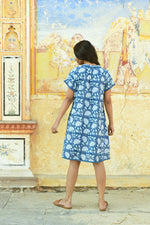 Load image into Gallery viewer, Azure And Indigo - Fleur Dress - Navy Sea
