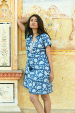 Load image into Gallery viewer, Azure And Indigo - Fleur Dress - Navy Sea
