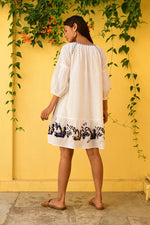 Load image into Gallery viewer, Azure And Indigo - Paradise Shift Dress - White
