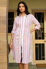 Load image into Gallery viewer, Azure And Indigo - Kos Shirt Dress - Pink Multi
