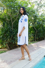 Load image into Gallery viewer, Azure And Indigo - Paros Shirt Dress - Blue
