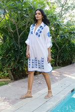 Load image into Gallery viewer, Azure And Indigo - Paros Shirt Dress - Blue
