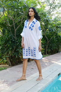 Azure And Indigo - Paros Shirt Dress - Blue