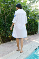 Load image into Gallery viewer, Azure And Indigo - Paros Shirt Dress - Blue
