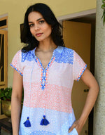 Load image into Gallery viewer, Azure And Indigo - Zante Dress - Peach Blue
