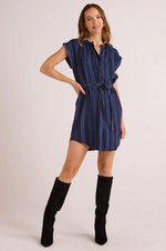 Load image into Gallery viewer, Bella Dahl - Belted Cap Sleeve Dress - Vintage Navy
