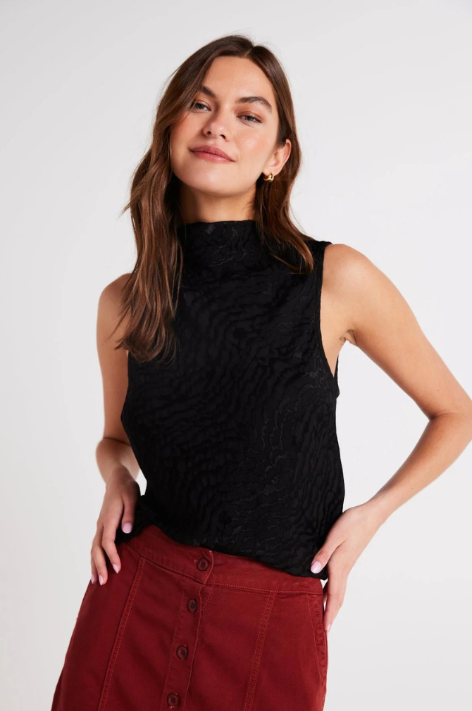 Bella Dahl - Cowl Neck Bias Top - Black