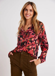 Bella Dahl - Full Button Down Hipster Shirt - Autumn Bloom Print