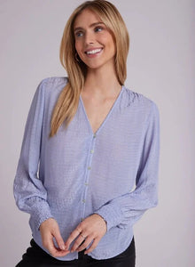 Bella Dahl - Smocked Cuff Button Down Shirt - Icy Peri