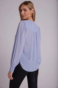 Bella Dahl - Smocked Cuff Button Down Shirt - Icy Peri