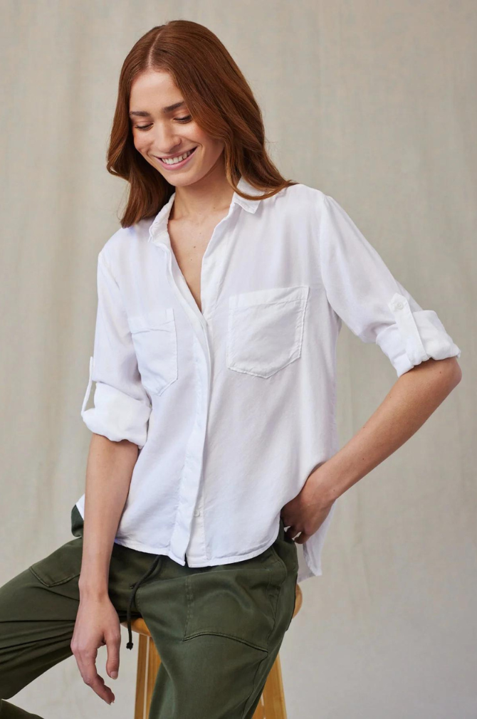 Bella Dahl - Split Back Button Down Shirt - Soft Pearl