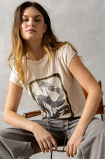 Load image into Gallery viewer, Coster Copenhagen - Heart Art T Shirt Cap Sleeve Love Is Art - Cream
