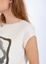 Load image into Gallery viewer, Coster Copenhagen - Heart Art T Shirt Cap Sleeve Love Is Art - Cream
