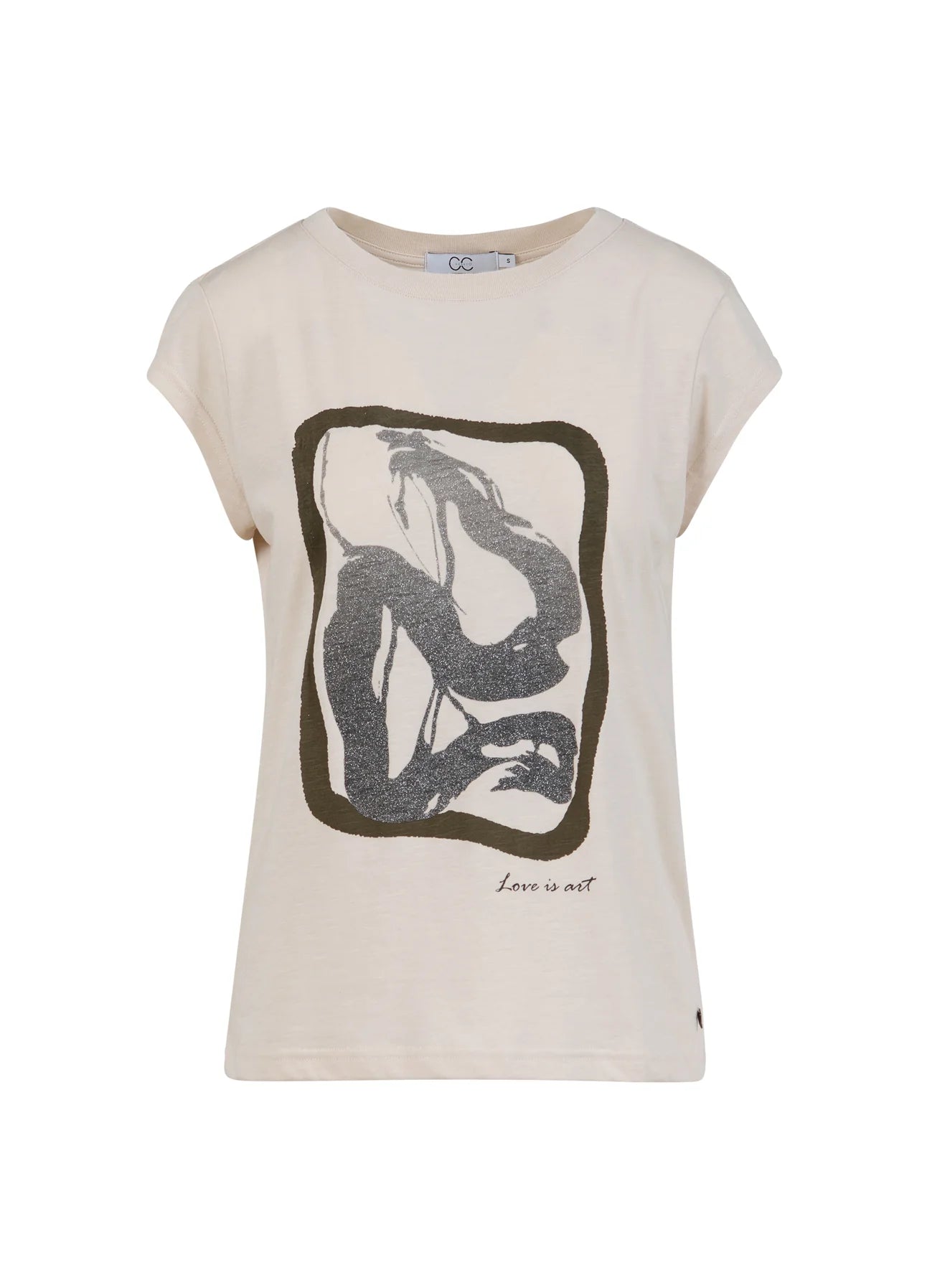 Coster Copenhagen - Heart Art T Shirt Cap Sleeve Love Is Art - Cream