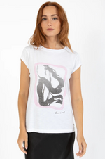 Load image into Gallery viewer, Coster Copenhagen - Heart Art T Shirt Cap Sleeve Love Is Art - White
