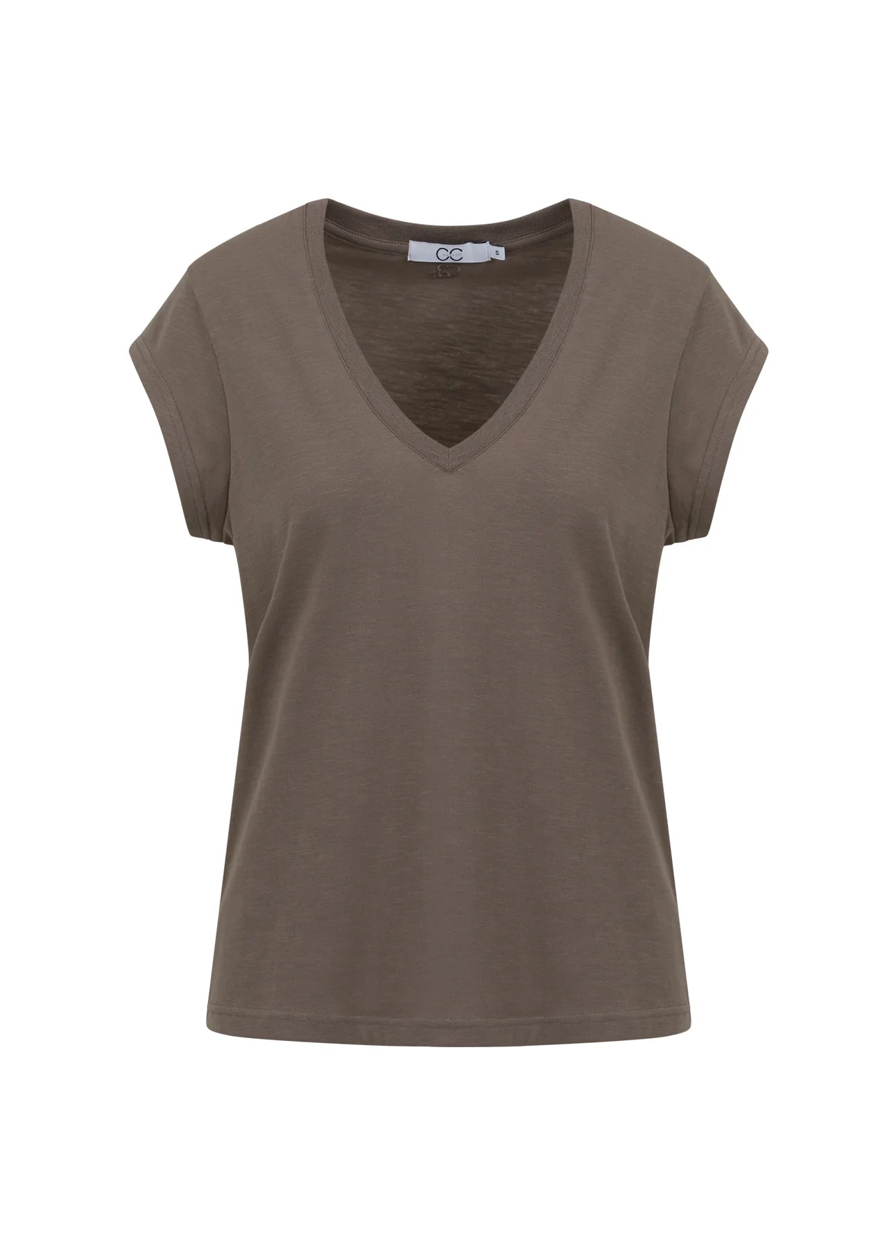 Coster Copenhagen - Heart Basic V Neck T Shirt - Dark Mud