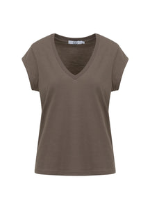 Coster Copenhagen - Heart Basic V Neck T Shirt - Dark Mud