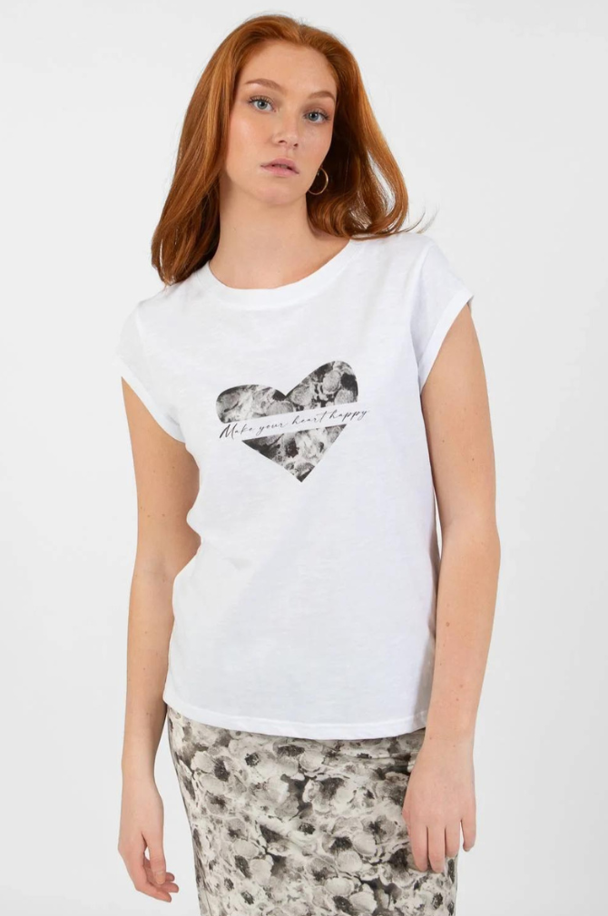 Coster Copenhagen - Heart Happy T Shirt - White