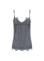 Load image into Gallery viewer, Coster Copenhagen - Heart Rosie Lace Top - Dark Stone Grey
