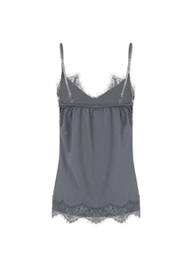 Coster Copenhagen - Heart Rosie Lace Top - Dark Stone Grey