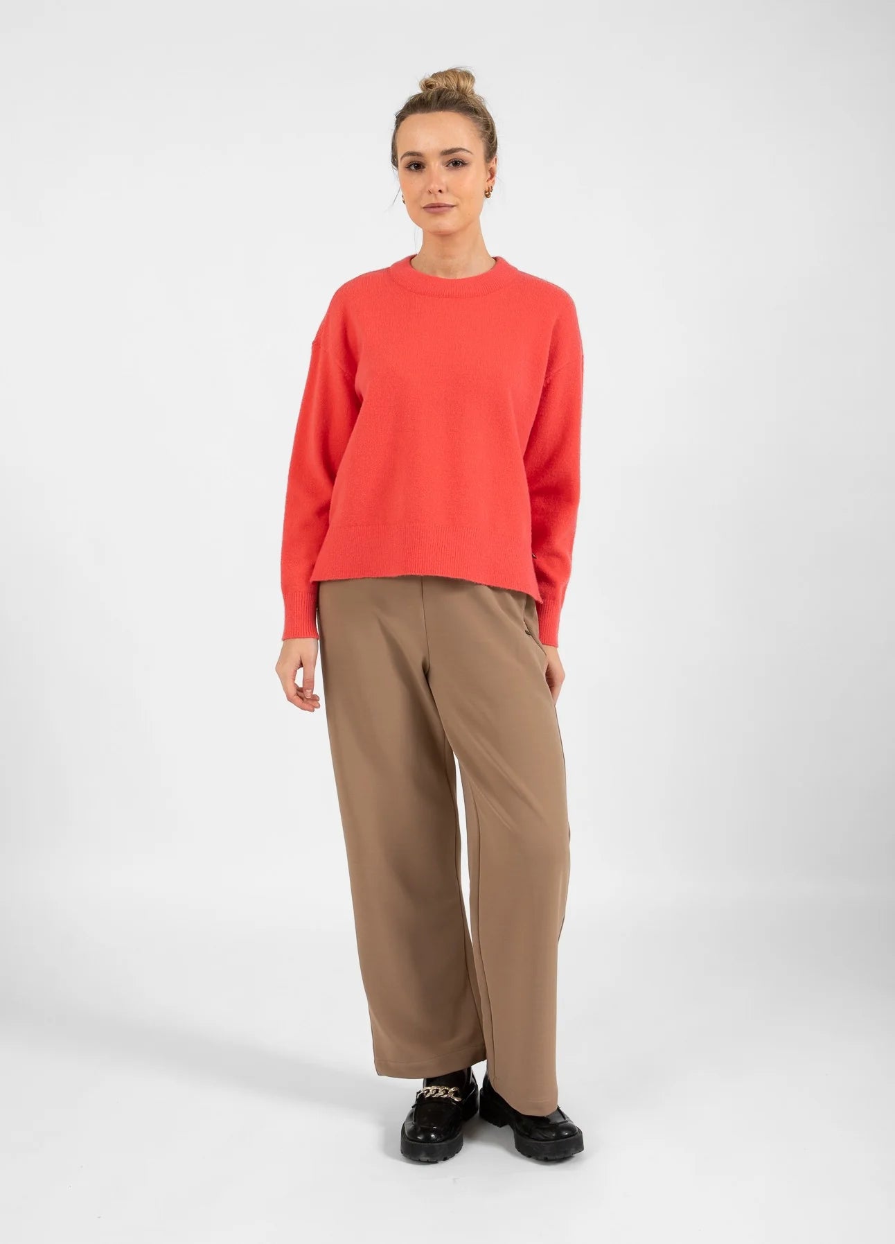 Coster Copenhagen - Sweater With Round Neck - Hot Coral