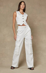 Load image into Gallery viewer, Dricoper | Cargo Wide Leg Pants | Cream
