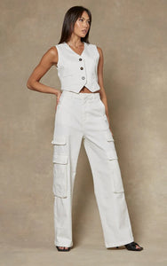 Dricoper | Cargo Wide Leg Pants | Cream