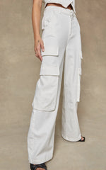 Load image into Gallery viewer, Dricoper | Cargo Wide Leg Pants | Cream
