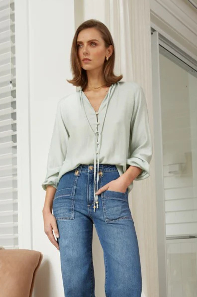 Dricoper - Sofia Sage Green Blouse