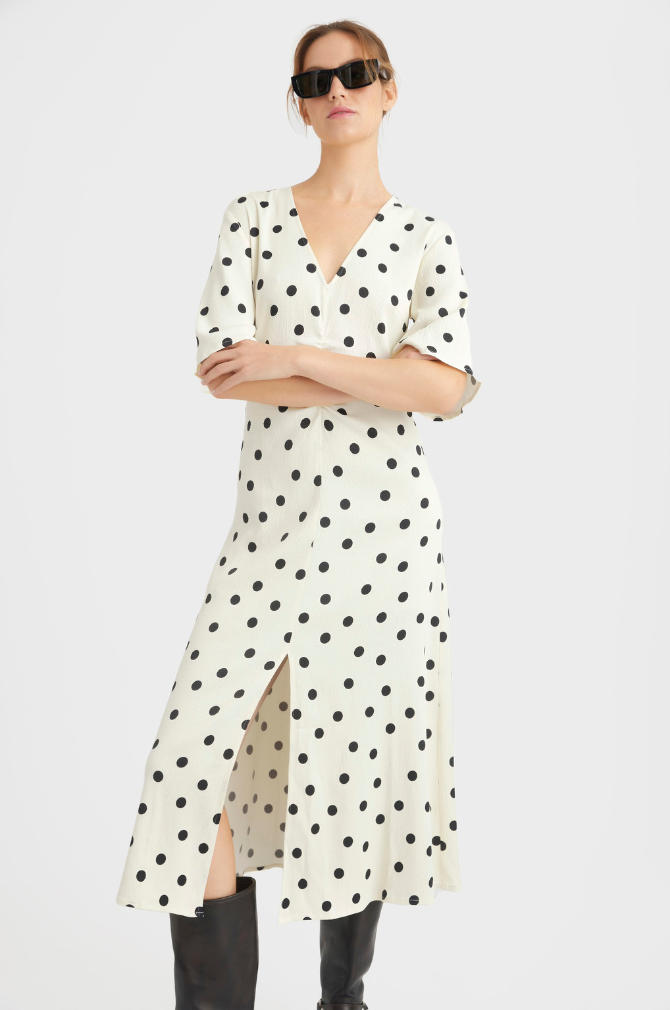 Gestuz - Dottia Midi Dress - Afterglow with Black Dot