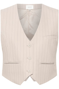 Gestuz - Joelle Pinstripe Waistcoat - Sand Pinstripe