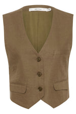 Load image into Gallery viewer, Gestuz - Liza Linen Waistcoat - Stone Grey
