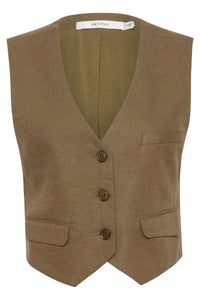 Gestuz - Liza Linen Waistcoat - Stone Grey