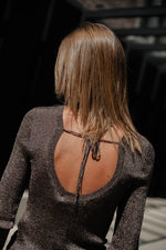 Load image into Gallery viewer, Gestuz - SilviGZ Deep Back Blouse - Warm Grey Metallic
