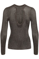 Load image into Gallery viewer, Gestuz - SilviGZ Deep Back Blouse - Warm Grey Metallic
