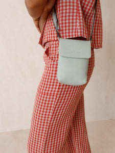 Indi And Cold - Compact Leather Bag - Aquamarine