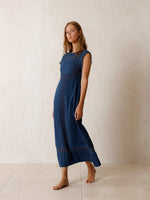 Load image into Gallery viewer, Indi And Cold - Double Gauze Open Back Dress - Indigo
