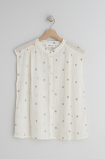 Load image into Gallery viewer, Indi And Cold - Embroidered Crepe Gauze Shirt - Ecru
