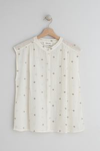 Indi And Cold - Embroidered Crepe Gauze Shirt - Ecru