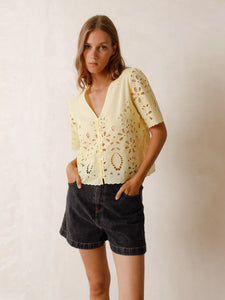 Indi And Cold - Embroidered Detail Shirt - Pistachio