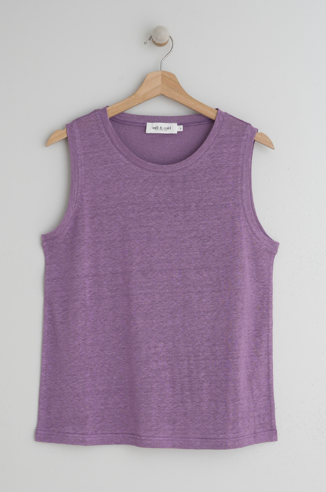 Indi And Cold - Linen Knitted Singlet - Lavender