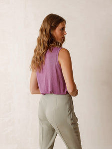 Indi And Cold - Linen Knitted Singlet - Lavender