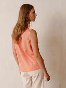 Indi And Cold - Linen Knitted Singlet - Peach