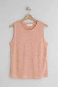 Indi And Cold - Linen Knitted Singlet - Peach