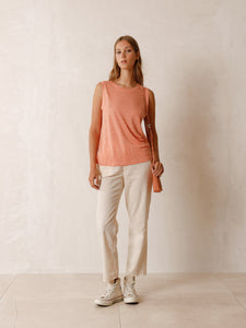 Indi And Cold - Linen Knitted Singlet - Peach