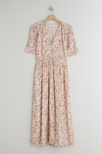 Indi And Cold - Luise Floral Midi Dress - Peach