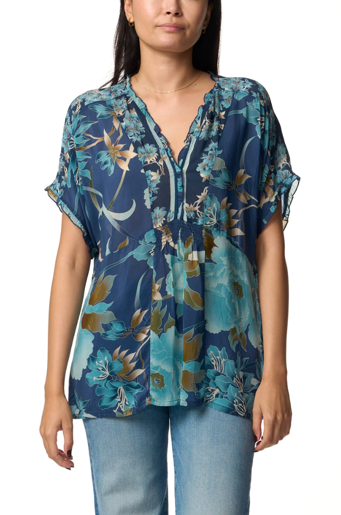 Johnny Was - Galavant Blouse - Peonee Blue