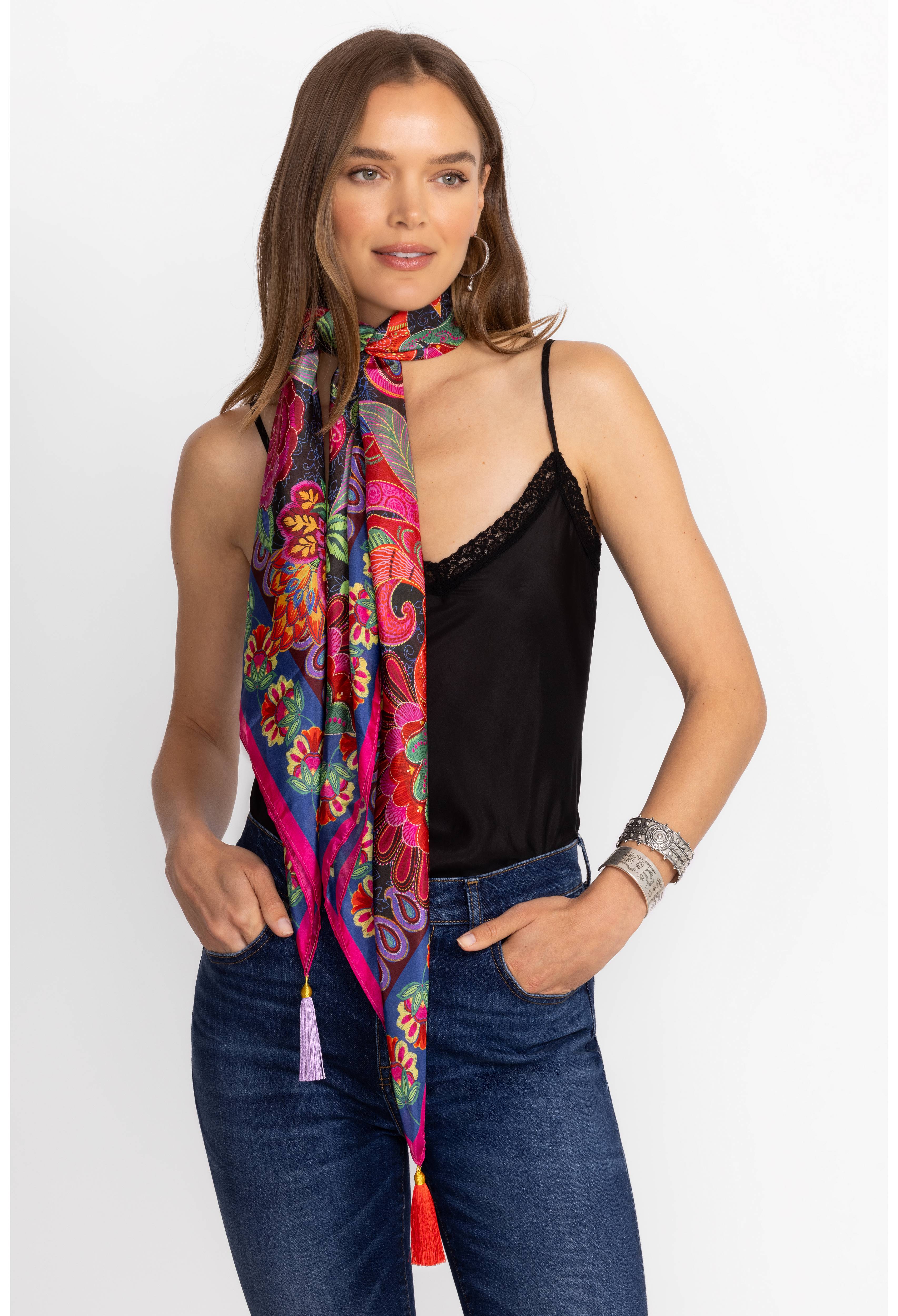 Johnny Was - Silk Scarf - Emberwing Scarf Print