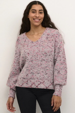 Load image into Gallery viewer, Kaffe - KAgiana Knit Pullover - Grey Pink Melange
