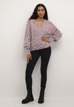 Load image into Gallery viewer, Kaffe - KAgiana Knit Pullover - Grey Pink Melange
